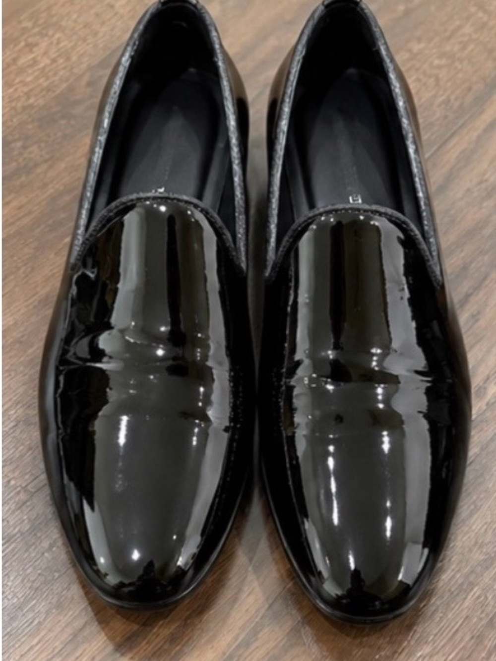 Donald J. Pliner Black Patent Leather Slip-On Loafers